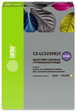 Картридж струйный Cactus CS-LC3239XLY (52мл) для Brother HL-J6000DW/J6100DW