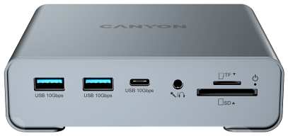 Canyon 16in1 type c multiport docking, with USB C cables +65W AC power adapter , support all USB3.2 GEN1/USB 3.2 GEN2 computer(computer type c support PD/DP