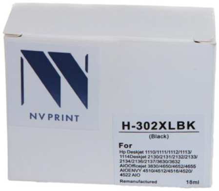 NV-Print Струйный картридж NV Print 302XLBK (NV-F6U68AE) Black для HP DeskJet 1110, 2132, 3630, 3632; Envy 4512, 4520, 4522; OfficeJet 3830, 4650, 4655 2034057145