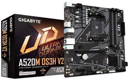 Материнская плата Gigabyte A520M DS3H V2 Soc-AM4 AMD A520 4xDDR4 mATX AC`97 8ch(7.1) GbLAN RAID+HDMI+DP