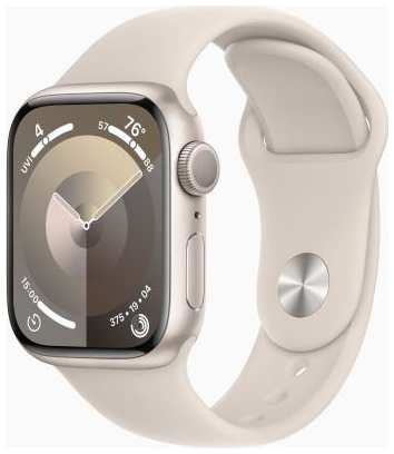 Смарт-часы Apple Watch Series 9 A2980 45мм OLED корп.сияющая звезда Sport Band рем.сияющая звезда разм.брасл.:M/L (MR973LL/A) 2034059377