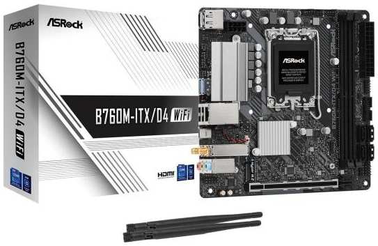 Материнская плата Asrock B760M-ITX/D4 WIFI Soc-1700 Intel B760 2xDDR4 mini-ITX AC`97 8ch(7.1) GbLAN+VGA+HDMI+DP 2034059892