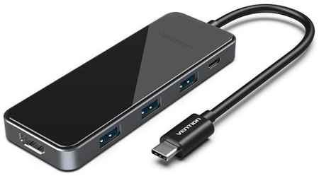 Концентратор USB Type-C Vention THPBB 3 х USB 3.0 HDMI USB Type-C черный 2034061328