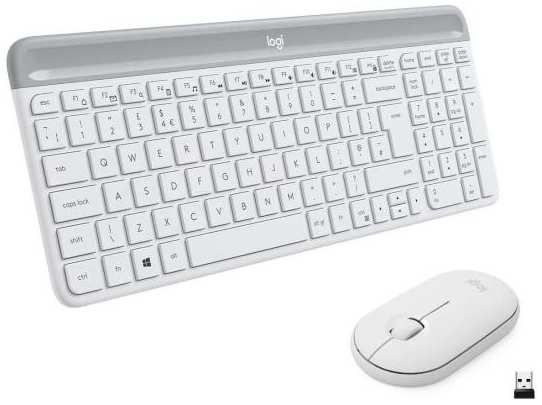 LOGITECH Slim Wireless Keyboard and Mouse Combo MK470 - OFFWHITE - RUS - 2.4GHZ - INTNL