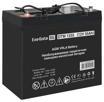 Exegate EX285667RUS Аккумуляторная батарея DTM 1255 (12V 55Ah, под болт М6) 2034062238