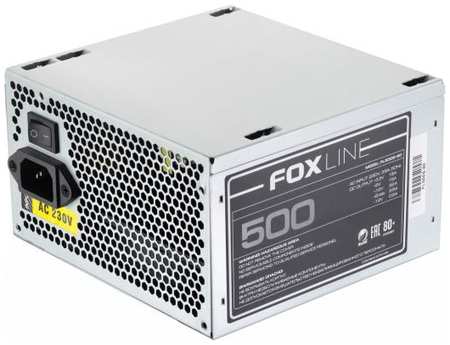 Power Supply Foxline, 500W, ATX, APFC, 120FAN, CPU 8(4+4)pin, MB 24pin, PCI-E 6+2pin, 1*PATA, 3*SATA, 80+ 2034062791