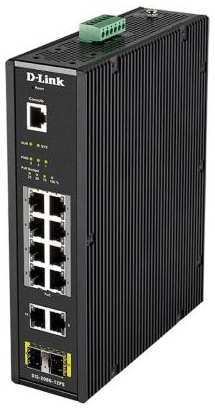 D-Link DIS-200G-12PS/A2A Промышленный управляемый L2 коммутатор с 10 портами 10/100/1000Base-T и 2 портами 1000Base-X SFP (8 портов PoE 802.3af/at, PoE-бюдже 2034066115