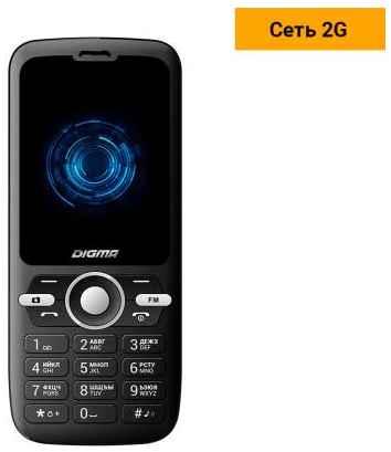 Мобильный телефон Digma B240 Linx 32Mb черный моноблок 2Sim 2.44 240x320 0.08Mpix GSM900/1800 FM microSD 2034066205