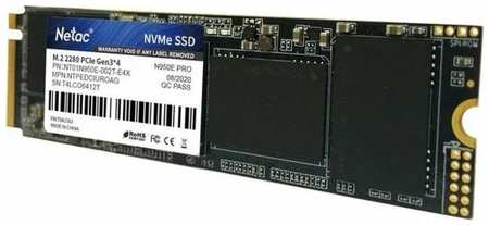 Твердотельный накопитель SSD M.2 2 Tb Netac N950E Pro Read 3500Mb/s Write 3000Mb/s 3D NAND TLC NT01N950E-002T-E4X 2034069556