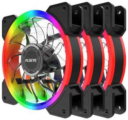 ALSEYE CRLS-300DS 3pcs argb fan kit with controller,2pcs LED strips,size:120*120*25mm,Voltage:12V,Current:0.2A-0.41A,Speed:700-1800RPM±10%,Airflow: 30.4-55.3 2034069788