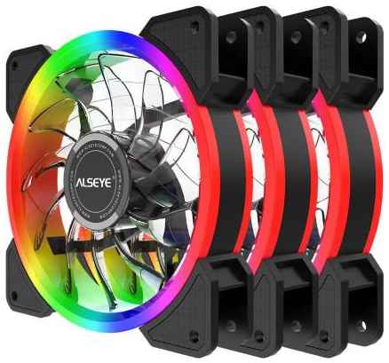 ALSEYE CRLS-300DS 3pcs argb fan kit with controller,2pcs LED strips,size:120*120*25mm,Voltage:12V,Current:0.2A-0.41A,Speed:700-1800RPM±10%,Airflow: 30.4-55.3