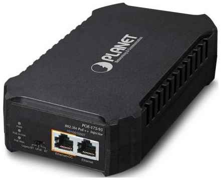 PLANET POE-175-95 Single-Port 10/100/1000Mbps 802.3bt PoE++ Injector (95 Watts, 802.3bt Type-4 and PoH, PoE Usage LED) - w/ internal power 2034071037
