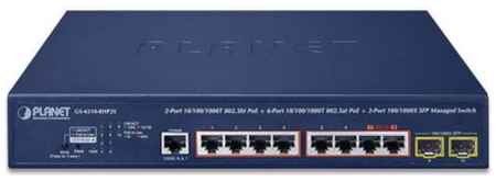 PLANET GS-4210-8HP2S IPv6/IPv4,2-Port 10/100/1000T 802.3bt 95W PoE + 6-Port 10/100/1000T 802.3at PoE + 2-Port 100/1000X SFP Managed Switch(240W PoE Bu 2034071099