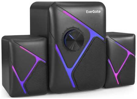 Акустическая система 2.1 ExeGate Accord 320 (питание USB, 5Вт+2х3Вт, 150-20000Гц, цвет черный, RGB подсветка, Color Box) 2034075955