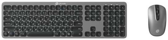 Oklick Клавиатура + мышь Оклик 300M клав:серый мышь:серый/черный USB беспроводная slim 2034076373