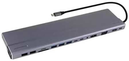 VCOM Telecom Адаптер TypeC -->3*USB3.0+2*USB2.0+VGA+RJ45+SD+TF+AUD+HDMI+DP+2*USB3.1 Data+PD 2034080011