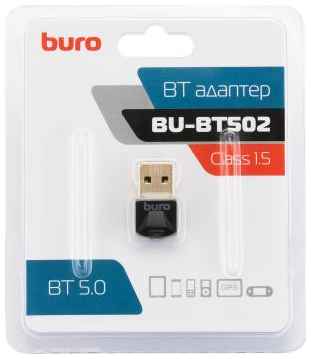Бюрократ Адаптер USB Buro BU-BT502 Bluetooth 5.0+EDR class 1.5 20м черный 2034086740