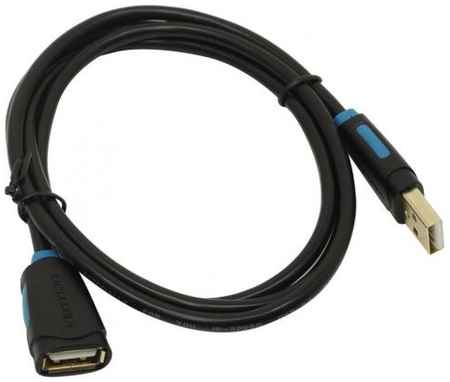 Кабель-удлинитель Vention USB 2.0 AM/AF - 1м Чёрный
