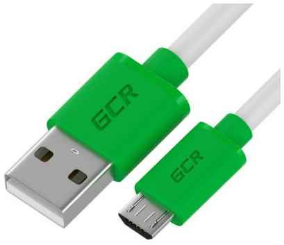 Green Connection GCR QC Кабель 1.5m MicroUSB, быстрая зарядка, зеленый TPE, белые коннекторы, 28/22 AWG, GCR-52459 2034088364