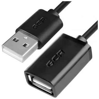 Green Connection Greenconnect Удлинитель USB 2.0 1.8m черный, AM / AF, 28/28 AWG, экран, армированный, морозостойкий, GCR-50567