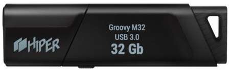 Флэш-драйв 32GB USB 3.0, Groovy M,пластик, цвет черный, защита от записи, Hiper 2034089065