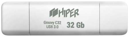 Флэш-драйв 32GB OTG USB 3.0/Type-C, Groovy C,пластик, цвет белый, Hiper 2034089078