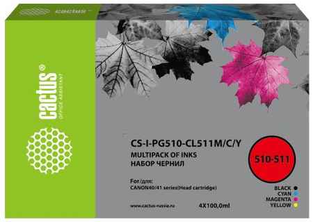 Чернила Cactus CS-I-PG510-CL511M/C/Y многоцветный набор 4x100мл для Canon Pixma MP240/MP250/MP260/MP270 2034089943