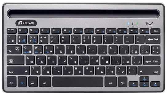 Клавиатура Oklick 845M, USB, Bluetooth/Радиоканал, серый + черный [1680661] 2034090753