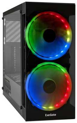 Корпус Miditower ExeGate i3 MATRIX-PPX800 (ATX, БП 800PPX 14см, 2*USB+1*USB3.0, HD аудио, 2 вент. 18см с RGB подсветкой, пылевые фильтры, пере