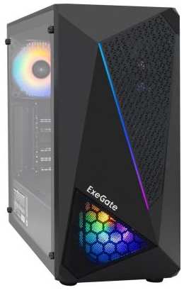 Корпус Miditower ExeGate EVO-8225-NPX600 (ATX, БП 600NPX с вент. 12см, 2*USB+1*USB3.0, 2 вент. с RGB подсветкой и полоса на передней панели, б