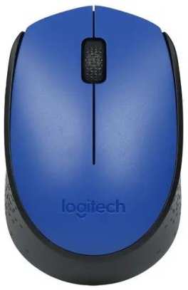 Мышь беспроводная Logitech M170 чёрный синий USB + радиоканал 2034093963