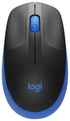 Мышь беспроводная Logitech M190 чёрный синий USB + радиоканал 2034093972