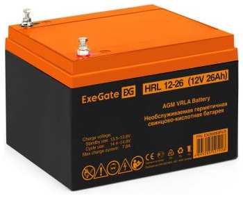 Аккумуляторная батарея ExeGate HRL 12-26 (12V 26Ah, клеммы F3 (болт М5 с гайкой)) 2034097030
