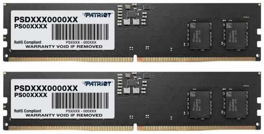 Оперативная память для компьютера 32Gb (2x16Gb) PC5-44800 5600MHz DDR5 DIMM CL46 Patriot Signature PSD532G5600K 2034097748