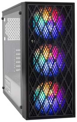 Корпус Miditower ExeGate EVO-8243-NPX700 (ATX, БП 700NPX с вент 12 см, 2*USB+1*USB3.0, 3 вент. с RGB подсветкой, боковая панель - закаленное с