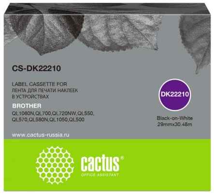 Картридж ленточный Cactus CS-DK22210 черный для Brother P-touch QL-500, QL-550, QL-700, QL-800 2034101166