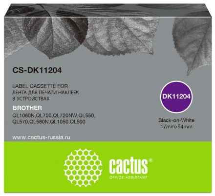 Картридж ленточный Cactus CS-DK11204 черный для Brother P-touch QL-500, QL-550, QL-700, QL-800 2034101168