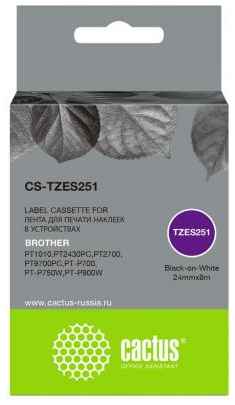 Картридж ленточный Cactus CS-TZES251 черный для Brother 1010/1280/1280VP/2700VP 2034101181