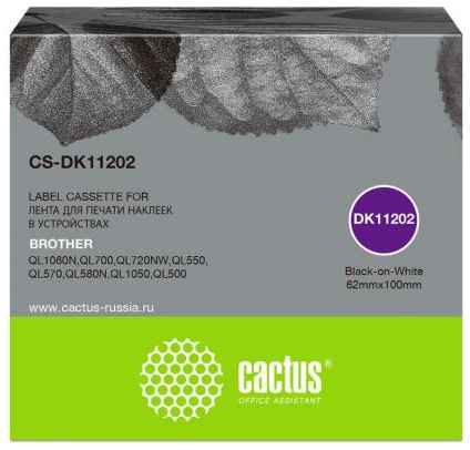 Картридж ленточный Cactus CS-DK11202 черный для Brother P-touch QL-500, QL-550, QL-700, QL-800 2034101189