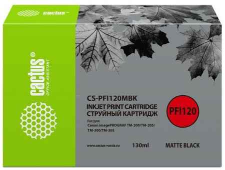 Картридж струйный Cactus CS-PFI120MBK черный матовый (130мл) для Canon imagePROGRAF TM-200/TM-205/TM-300/TM-305 2034104425