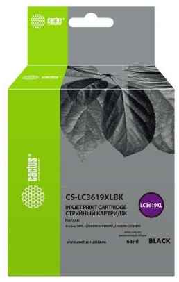 Картридж струйный Cactus CS-LC3619XLBK (68мл) для Brother MFC-J2330DW/J2730DW/J3530DW/J3930DW