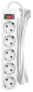 CBR Сетевой фильтр CSF 2505-1.8 White PC, 5 евророзеток, длина кабеля 1,8 метра, цвет белый (пакет) 2034106351