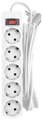 CBR Сетевой фильтр CSF 2505-3.0 White CB, 5 евророзеток, длина кабеля 3 метра, цвет белый (коробка) 2034106355