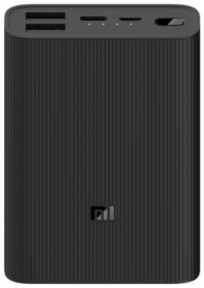 Мобильный аккумулятор Xiaomi Mi Power Bank 3 Ultra Compact Li-Pol 10000mAh 2.4A+2A+1.5A+3A черный 4xUSB 2034107840