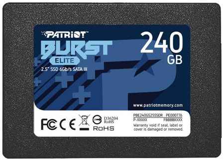 Твердотельный накопитель SSD 2.5 240 Gb Patriot Burst Elite Read 450Mb/s Write 320Mb/s 3D NAND TLC 2034108390