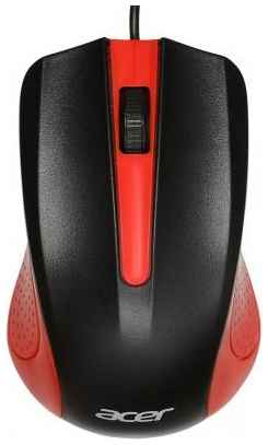 Мышь Acer OMW012 черный/красный оптическая (1200dpi) USB (3but) 2034112667