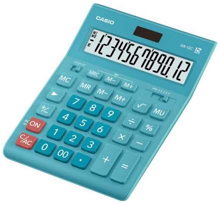Калькулятор настольный CASIO GR-12С-LB 12-разрядный голубой 250441 2034115643