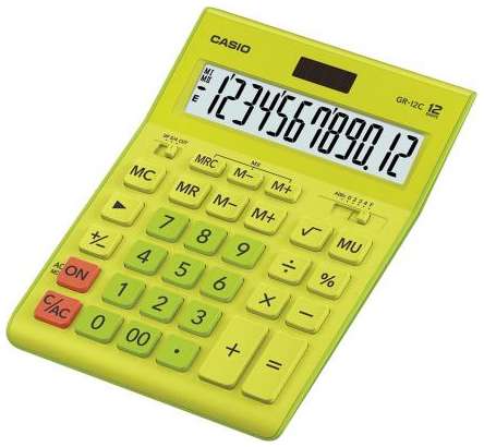 Калькулятор настольный CASIO GR-12С-GN 12-разрядный салатовый 250443 2034115645