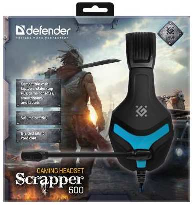 Defender Игровая гарнитура Scrapper 500 синий + черный, кабель 2 м 2034115847