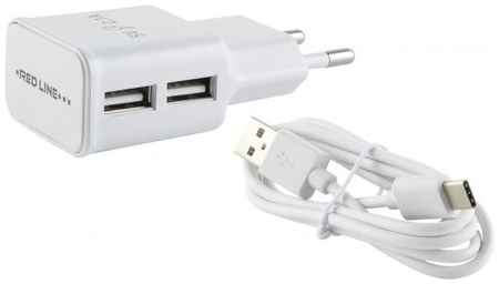 Сетевое зарядное устройство Red Line NT-2A USB-C 2.1A белый УТ000013636 2034124170